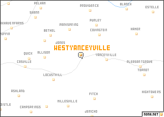 map of West Yanceyville