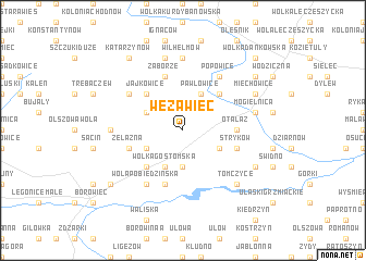 map of Wężawiec