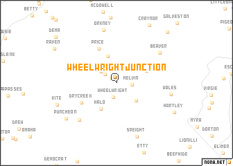 map of Wheelwright Junction