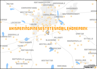 map of Whispering Pines Estates Mobile Home Park