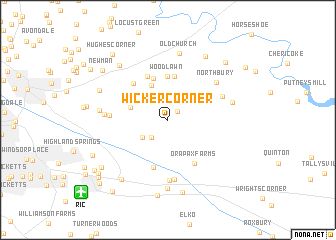 map of Wicker Corner