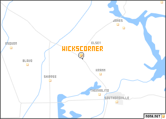 map of Wicks Corner