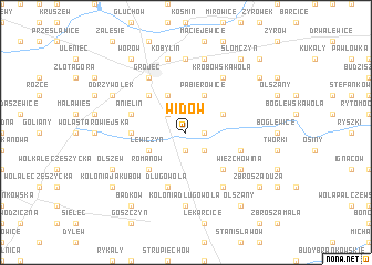 map of Widów