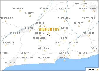 map of Widworthy