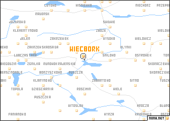 map of Więcbork