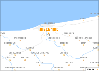 map of Więcemino