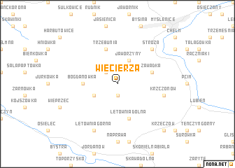 map of Więcierza