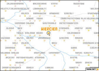 map of Wiercień