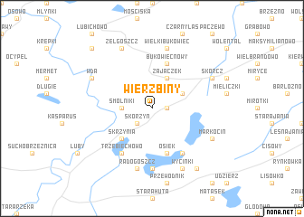 map of Wierzbiny