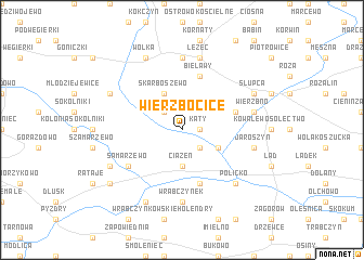 map of Wierzbocice