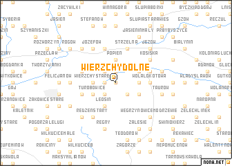 map of Wierzchy Dolne