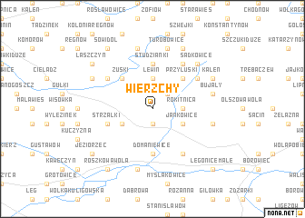 map of Wierzchy