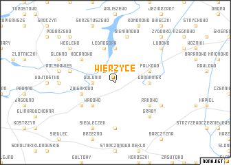 map of Wiėrzyce