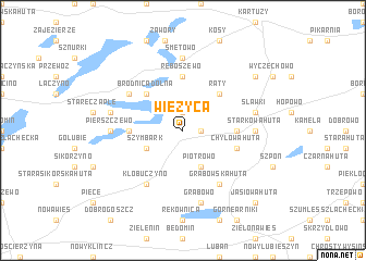 map of Wieżyca