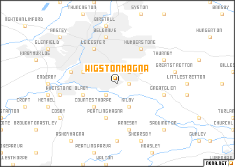 map of Wigston Magna