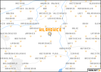 map of Wilamowice