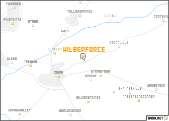 map of Wilberforce