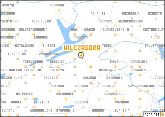 map of Wilcza Góra