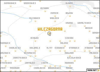 map of Wilcza Górna