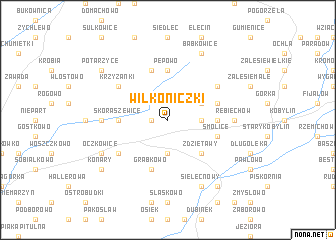 map of Wilkoniczki