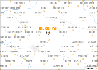 map of Wilkowyja