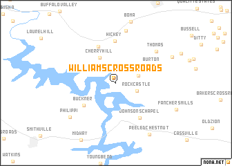 map of Williams Crossroads