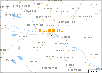 map of Willimantic