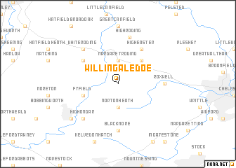 map of Willingale Doe