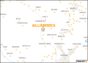 map of Willis Branch