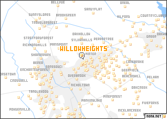 map of Willow Heights