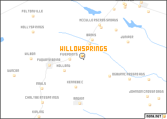 map of Willow Springs