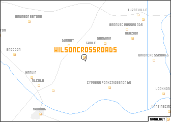 map of Wilson Crossroads