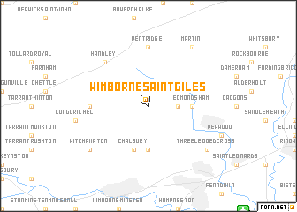 map of Wimborne Saint Giles