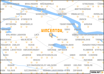 map of Wincentów