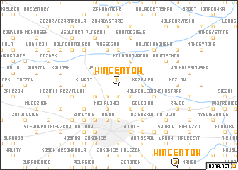 map of Wincentów