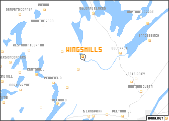 map of Wings Mills