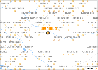 map of Wiśniowa