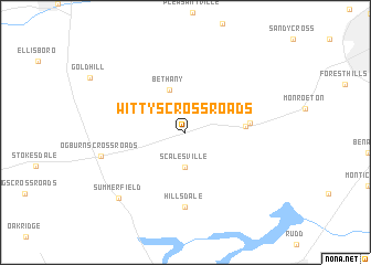 map of Wittys Crossroads