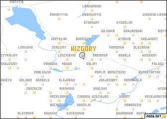 map of Wiżgóry