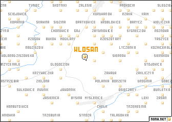 map of Włosań