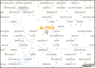 map of Włynice