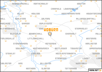 map of Woburn