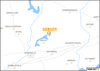 map of Woburn