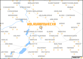 map of Wola Dąbrowiecka