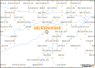 map of Wola Drwińska