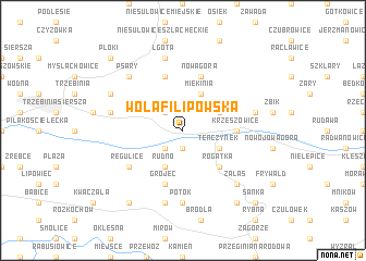 map of Wola Filipowska