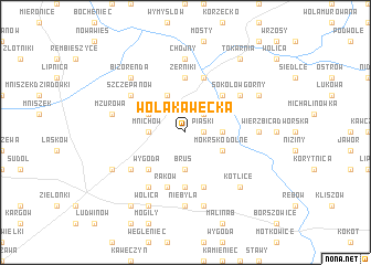 map of Wola Kawęcka