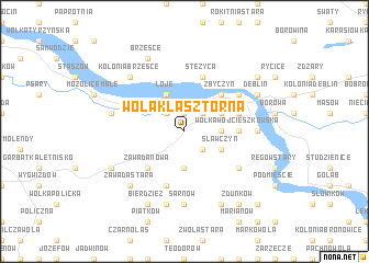 map of Wola Klasztorna