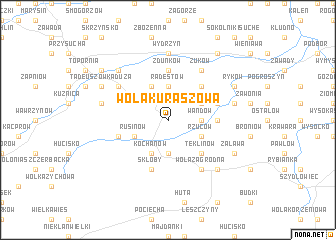 map of Wola Kuraszowa