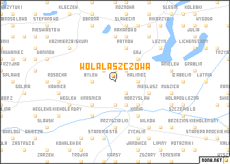 map of Wola Łaszczowa